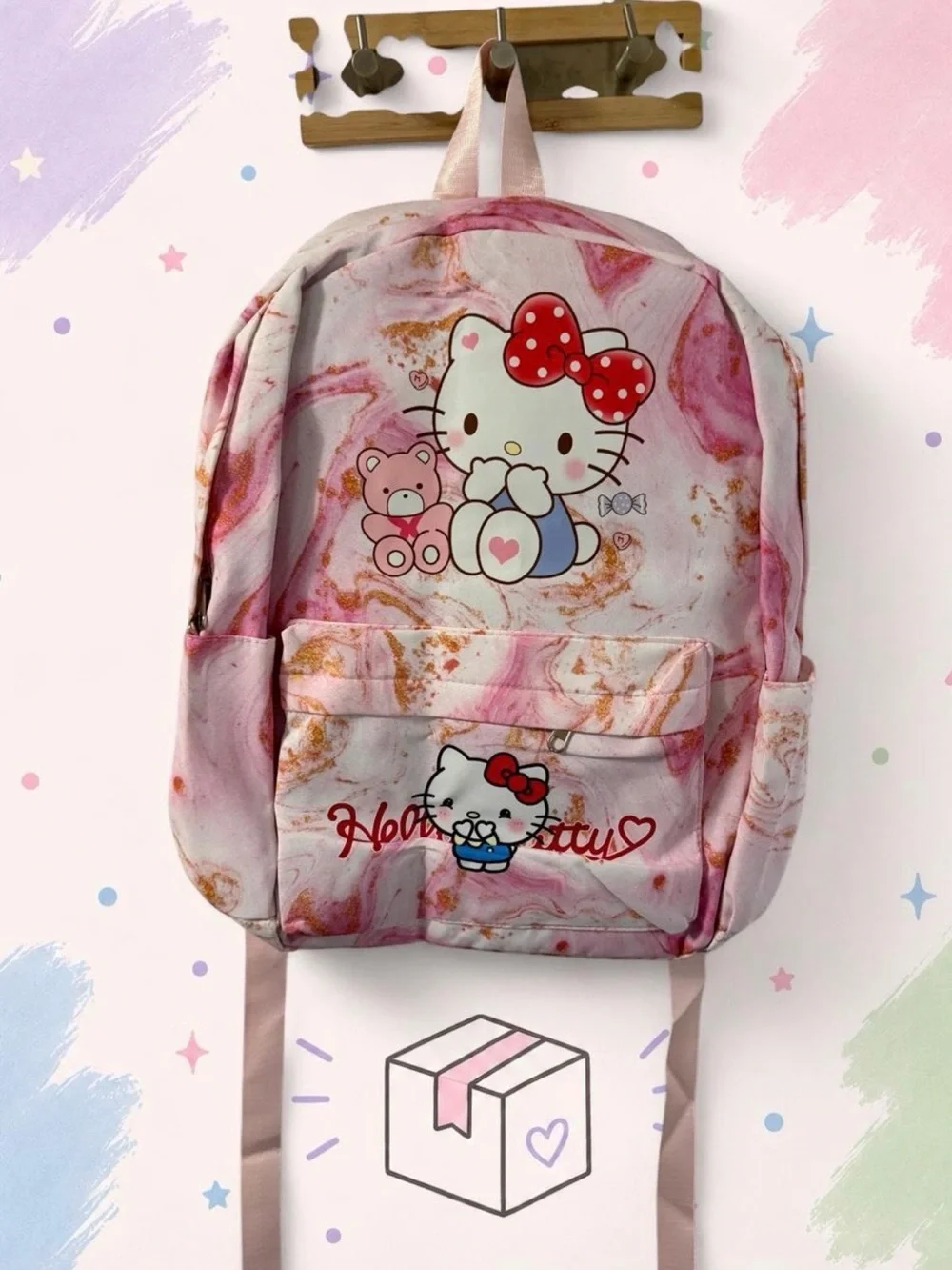 Hello Kitty Inspired 3-Piece Backpack, Lunch Bag & Zipper Pouch Set | New